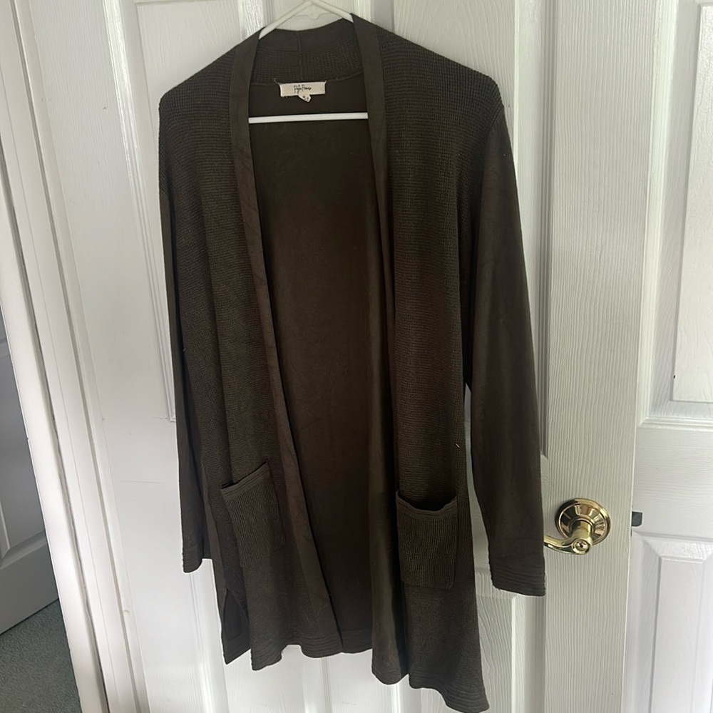 Long green cardigan